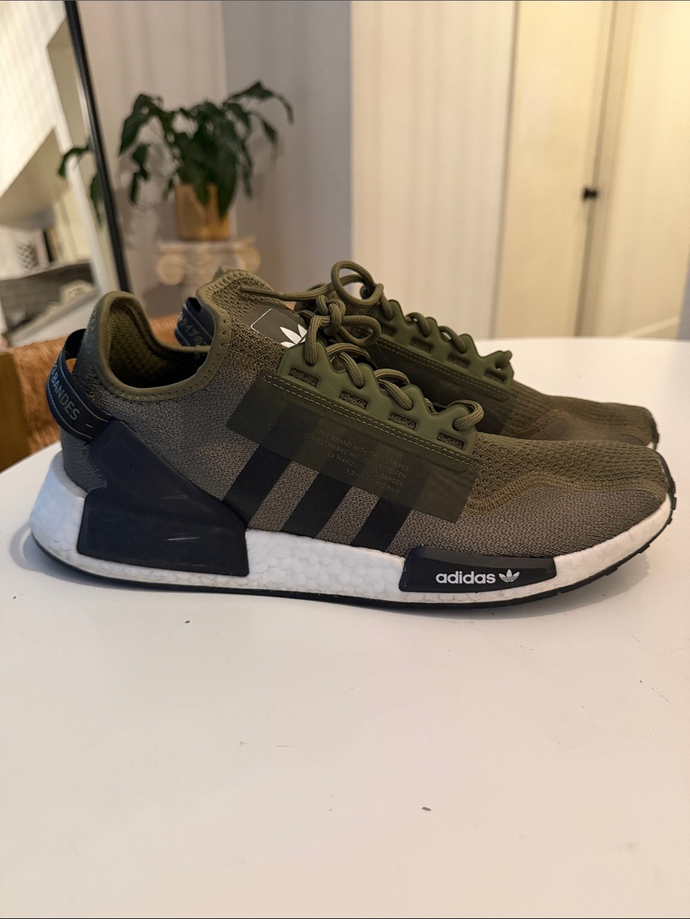 Adidas Originals NMD R1 V2 GW4708 Black White Olive Men Size 11.5